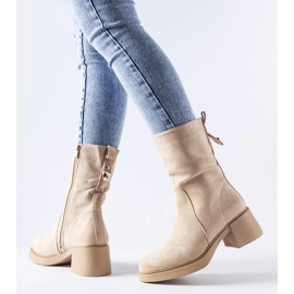 Bottines en éco-daim beige d'Agordino le noir 1