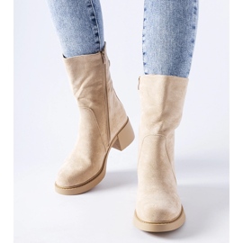 Bottines en éco-daim beige d'Agordino le noir 2