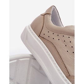 Chaussures de sport en cuir pour hommes Zazoo 1544 Beige 2