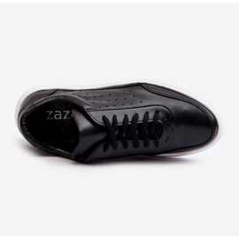 Chaussures de sport en cuir pour hommes Zazoo 1544 noires 1