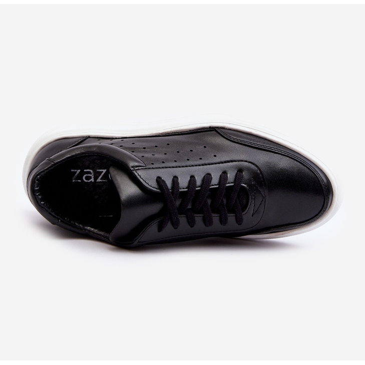 Chaussures de sport en cuir pour hommes Zazoo 1544 noires 1