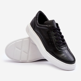 Chaussures de sport en cuir pour hommes Zazoo 1544 noires 2