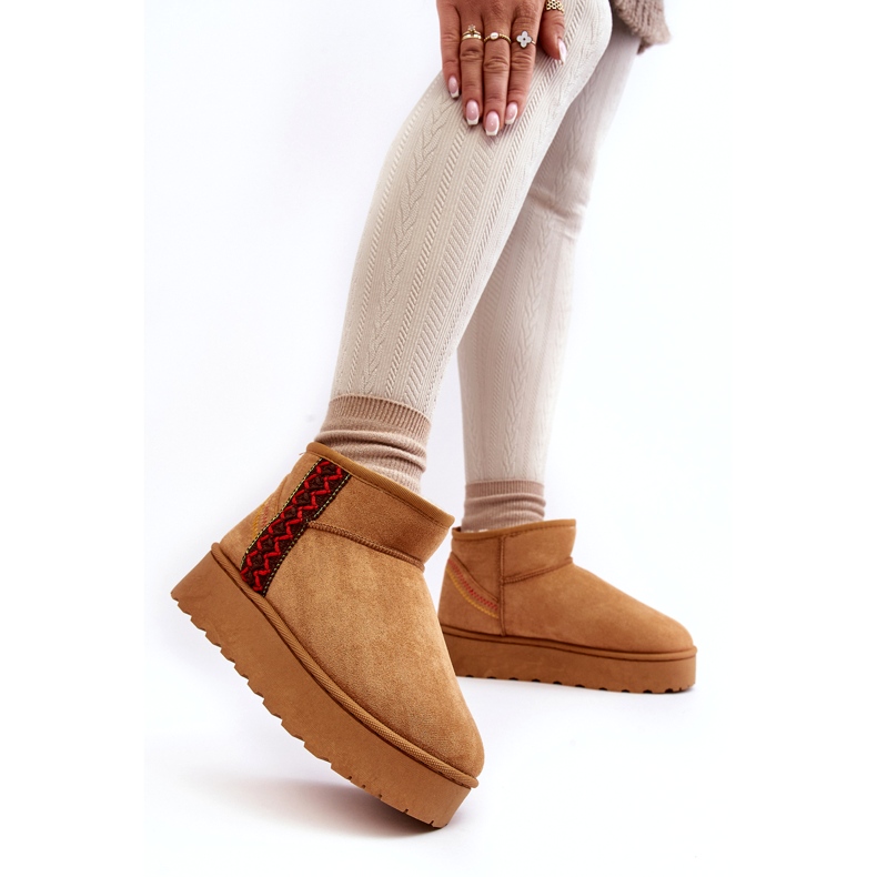 Bottes de neige isolées Camel Lomessa pour femmes sur plateforme brun 2