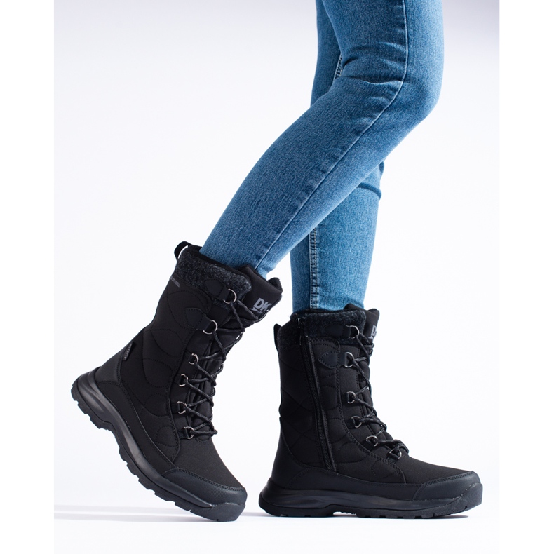 Chaussures de trekking à lacets femme DK imperméables noir 1