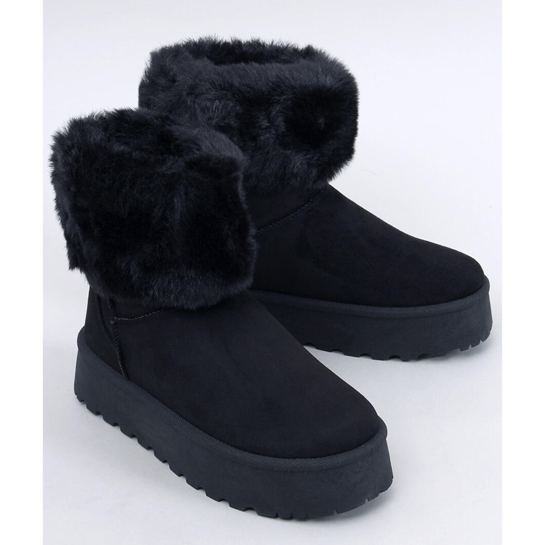 Tayna Boots de neige plateforme noires avec fourrure le noir 1