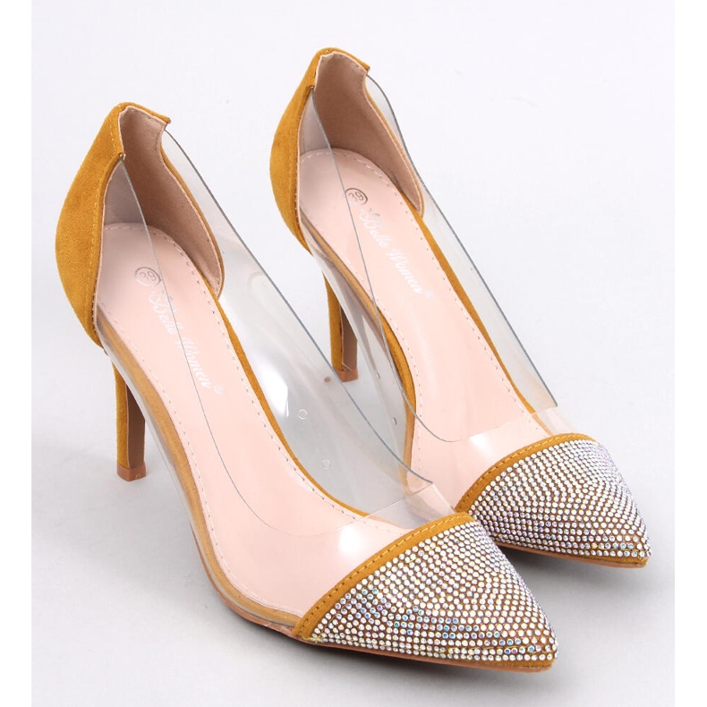Talons hauts transparents pour femmes Briana Yellow jaune 1