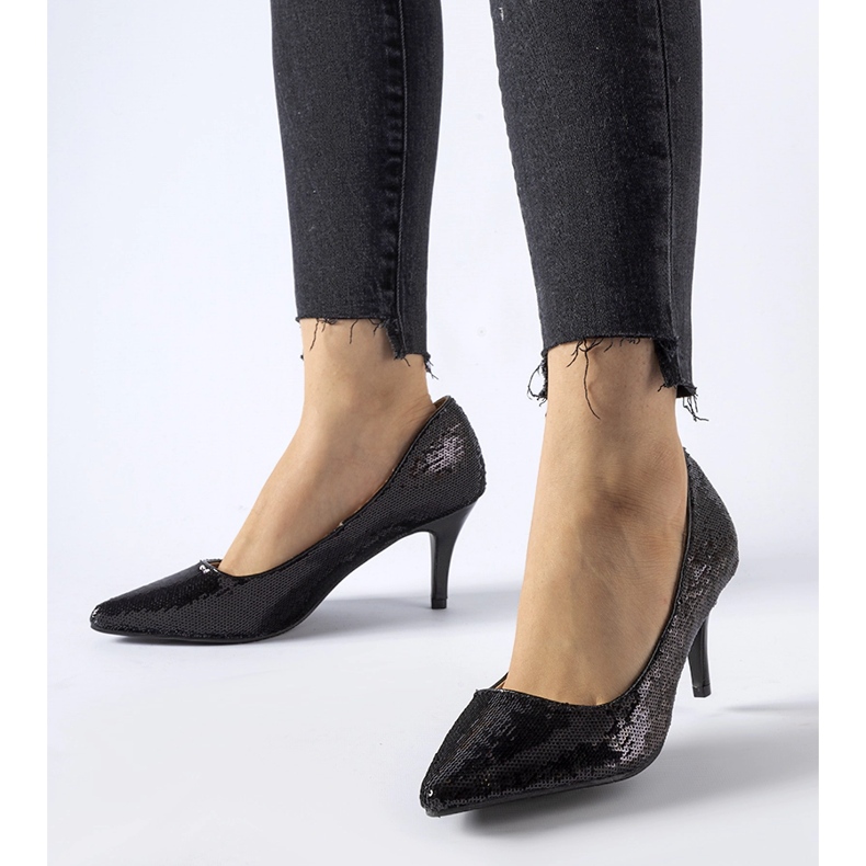 Escarpins à talons hauts Ernesto noirs à sequins le noir 1