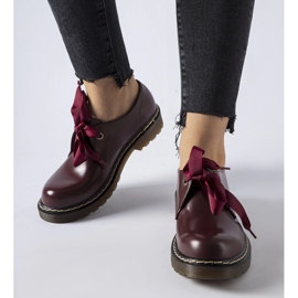 Chaussures marron avec un nœud décoratif de Rodriguez rouge 2