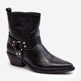 Bottes de cowboy isolées pour femmes noires Venosa le noir 1