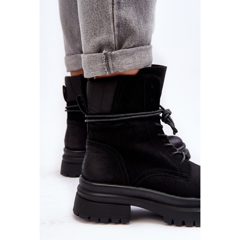 Bottines Trappeur Femme Sur Semelle Épaisse, Noir Narelona 2