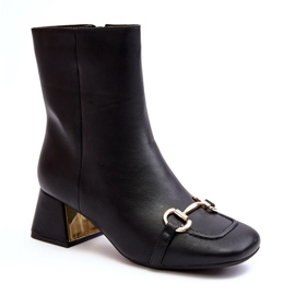 Bottines à talons hauts Adinah noires avec décoration 2