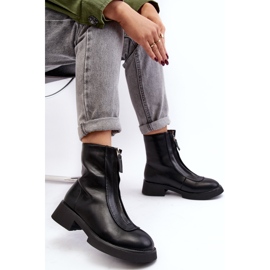 Bottines Plates Avec Fermeture Éclair Pour Femme Noir Elkasa 1