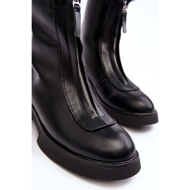 Bottines Plates Avec Fermeture Éclair Pour Femme Noir Elkasa 2