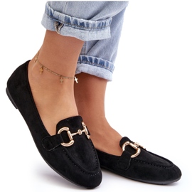 Mocassins pour femmes avec décoration en éco-daim, Noir Winalita le noir 10