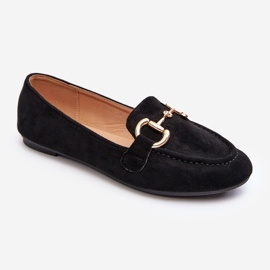 Mocassins pour femmes avec décoration en éco-daim, Noir Winalita le noir 2