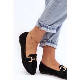 Mocassins pour femmes avec décoration en éco-daim, Noir Winalita le noir 4