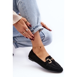 Mocassins pour femmes avec décoration en éco-daim, Noir Winalita le noir 7