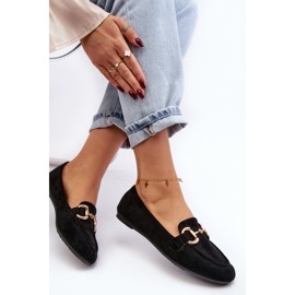 Mocassins pour femmes avec décoration en éco-daim, Noir Winalita le noir 8
