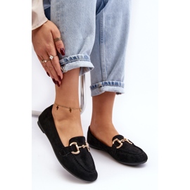 Mocassins pour femmes avec décoration en éco-daim, Noir Winalita le noir 9