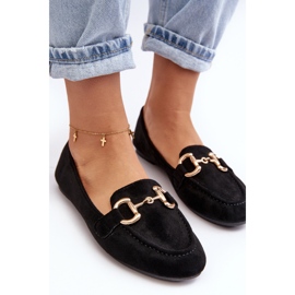 Mocassins pour femmes avec décoration en éco-daim, Noir Winalita le noir 1