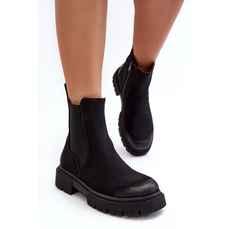 Bottines Chelsea isolées avec fermeture éclair pour femme, noir Vesta 1