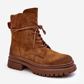 Bottines Trappeuses Femme Sur Semelle Épaisse Camel Narelona brun 1
