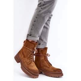 Bottines Trappeuses Femme Sur Semelle Épaisse Camel Narelona brun 2