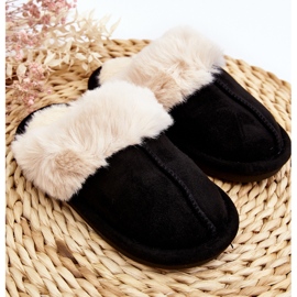 Chaussons enfants Befana noirs avec fourrure 2