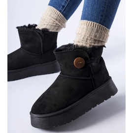 Bottes de neige isolées noires avec bouton Ronco le noir 1