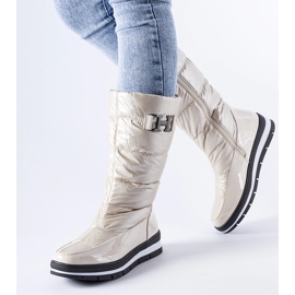 Bottes de neige hautes isolées beiges de Settimo 1