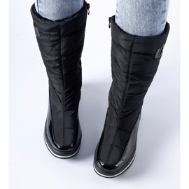Bottes de neige hautes isolées noires de Settimo le noir 1