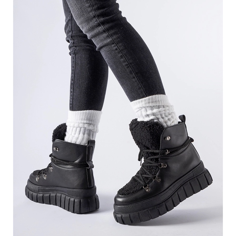 Bottines noires sur une plateforme massive Sforza 1