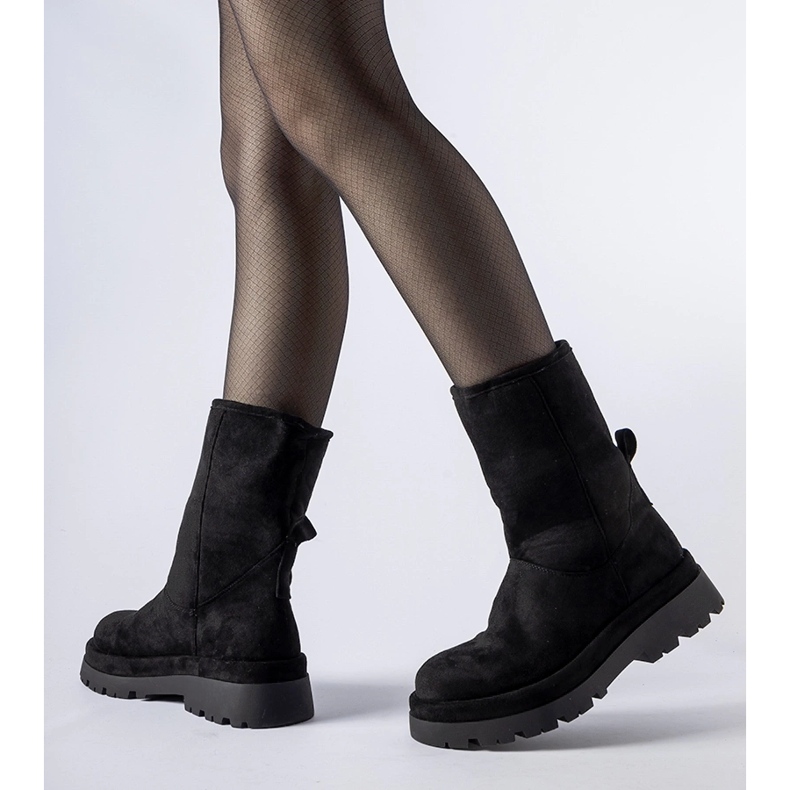 Boots isolées noires à semelle massive Flavia le noir 1