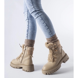 Pantalon de travail beige avec fourrure décorative de Quarto 1