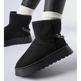 Bottines de neige noires avec chaîne Belfiore décorative 1