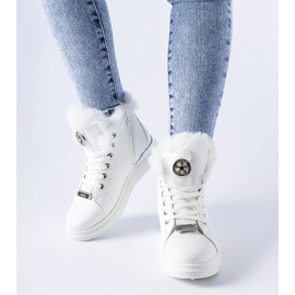 Baskets blanches avec fourrure Lubriano blanche 1