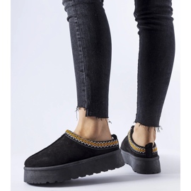 Bottines de neige basses noires avec surpiqûres décoratives Fori 1