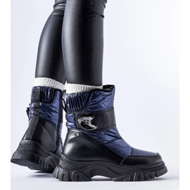 Boots de neige bleu marine à semelle massive Carta le noir 1