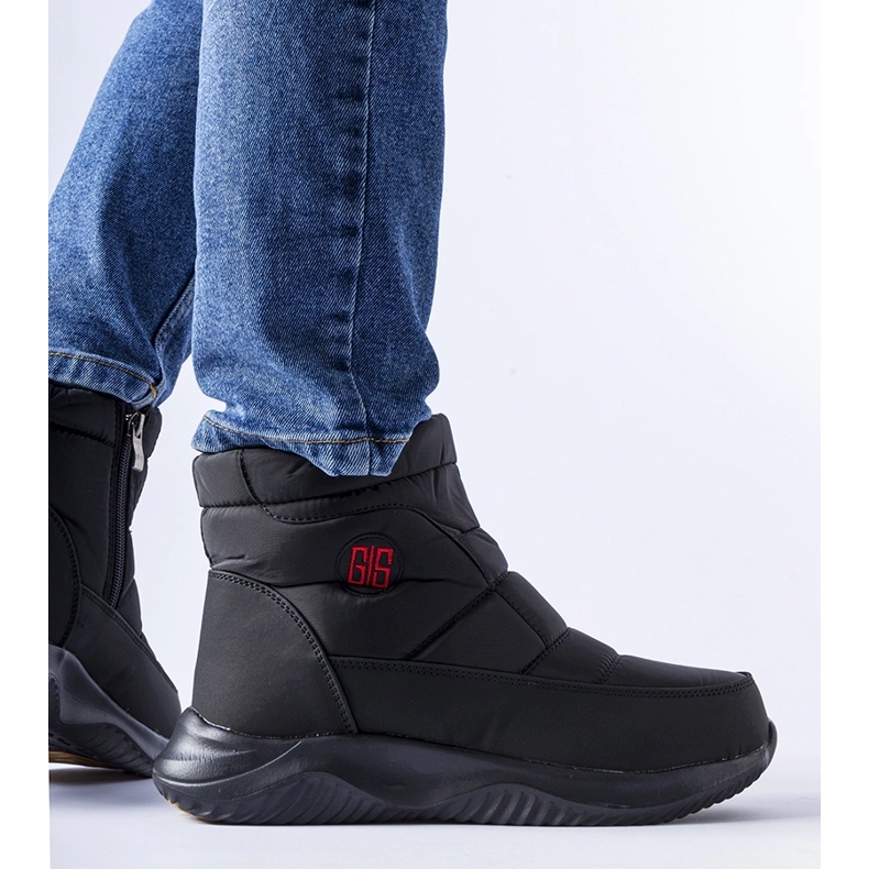 Bottes de neige isolées courtes noires Chestnut 1