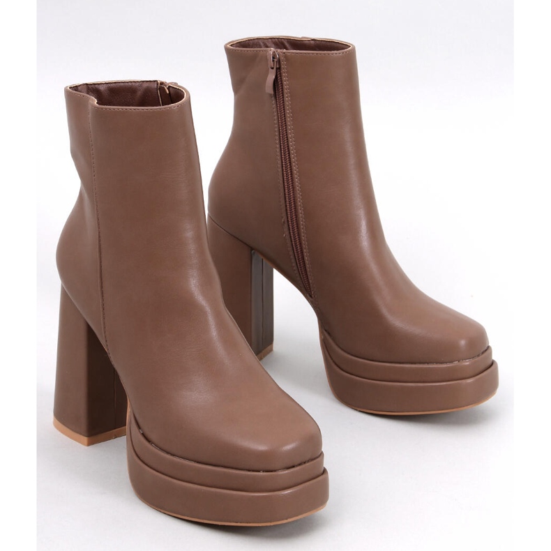 Bottines plateformes Charokee Khaki confortables brun 1