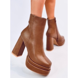 Bottines plateformes Charokee Khaki confortables brun 6