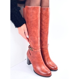 Bottes à talons hauts classiques Milss Camel brun 4