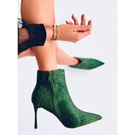 Bottines à talons hauts avec cristaux Demish Green vert 4