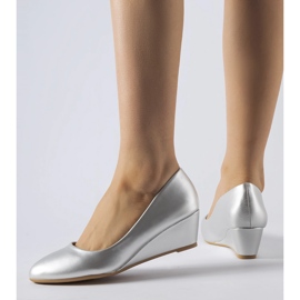 Ballerines compensées basses argentées Houston 1