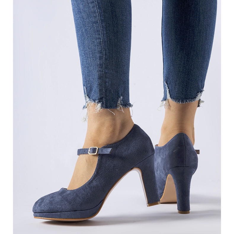 Chaussures à talons bleu marine avec fermeture Serri 1