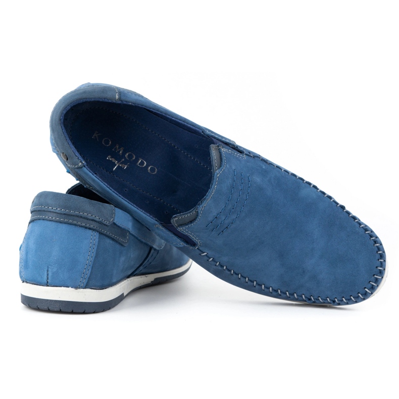 KOMODO Mocassins cuir homme 876 bleu 3