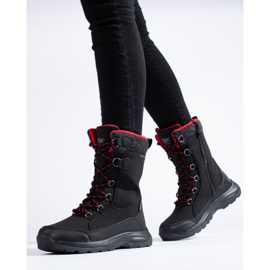 Chaussures de trekking à lacets femme DK imperméables noir 1