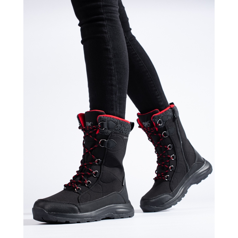 Chaussures de trekking à lacets femme DK imperméables le noir 1