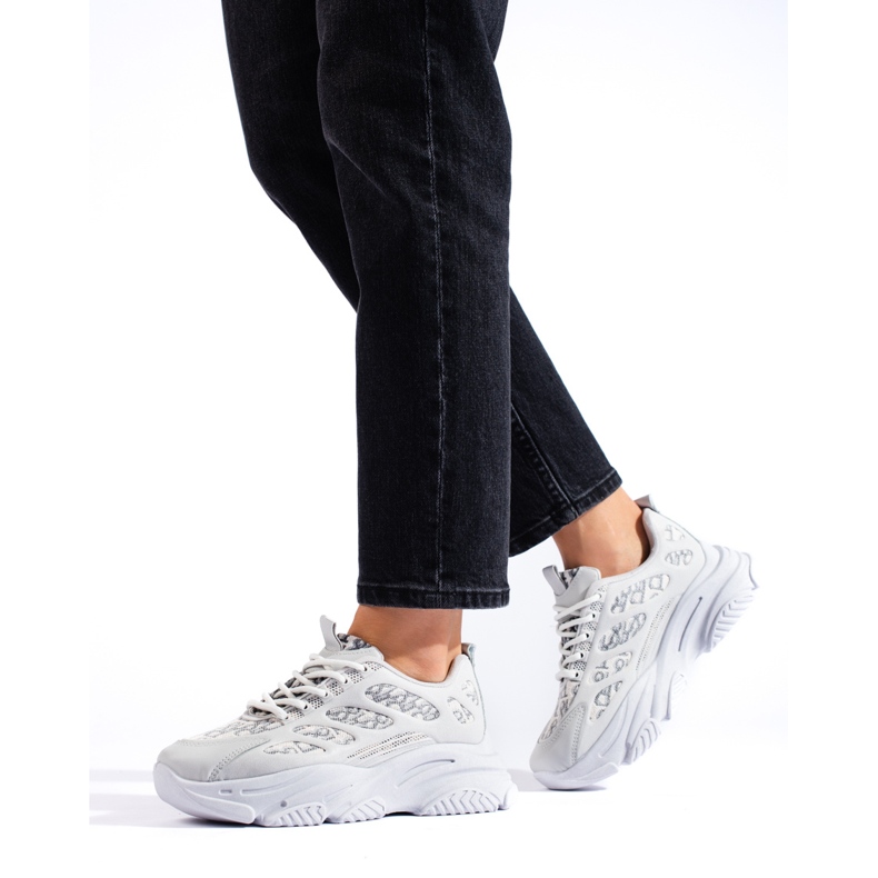 Baskets femme Shelovet sur semelle épaisse, gris 1