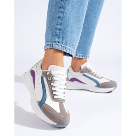 Baskets multicolores Shelovet pour femmes blanche 1 Baskets multicolores Shelovet pour femmes blanche 1